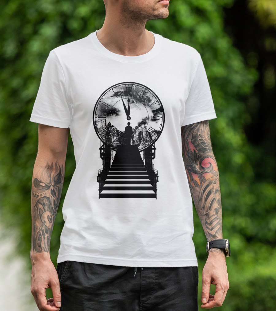 Only Time Clock Stairs Mystery Journey T-Shirt