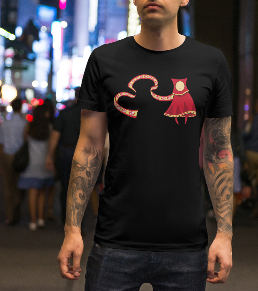 OodiGames Journey Red Cloak Figure With Yellow Icon Scarf T-Shirt