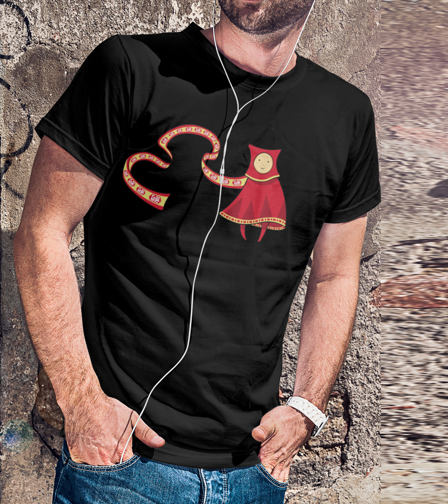 OodiGames Journey Red Cloak Figure With Yellow Icon Scarf T-Shirt