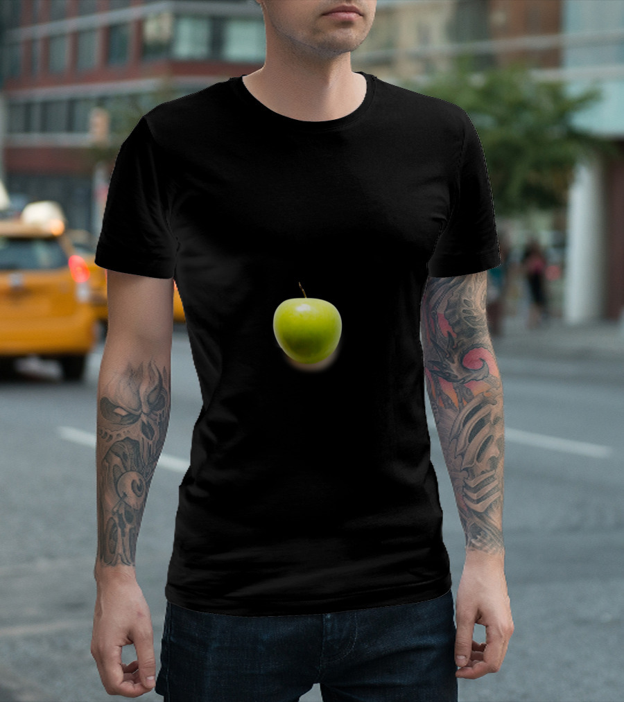 Son Of Man Green Apple Face Hat Suit Magritte T-Shirt