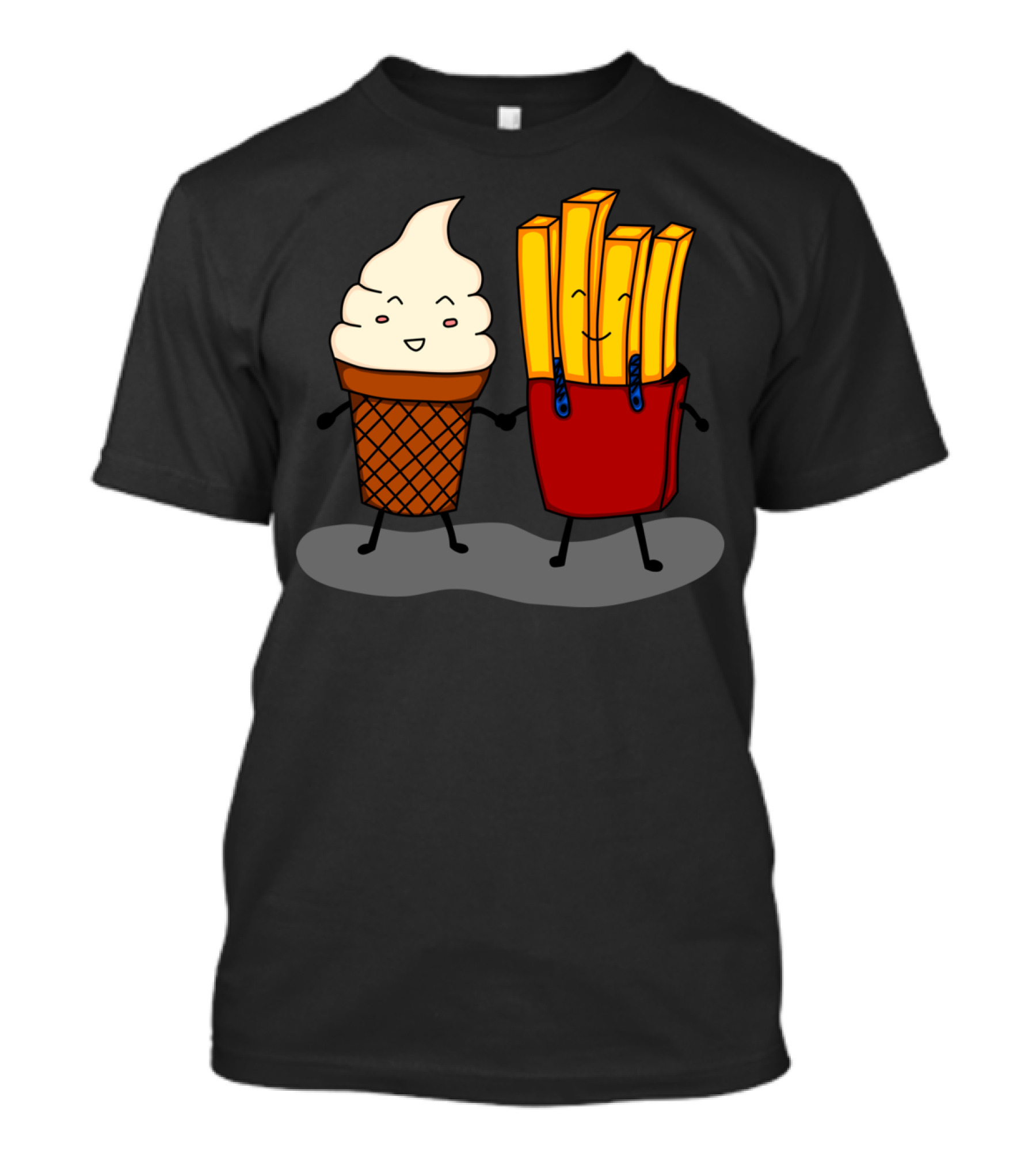 Fries And Ice Cream Joyful Friendship Duo T-Shirt
