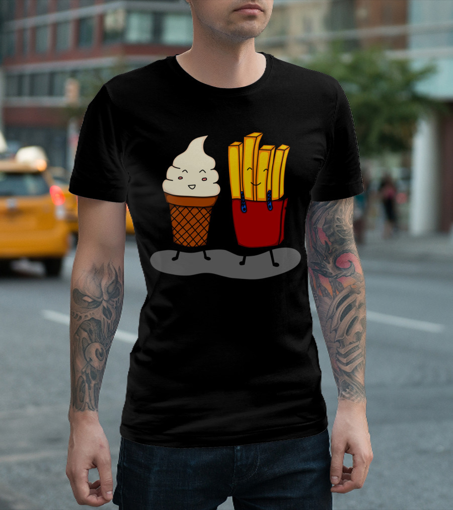 Fries And Ice Cream Joyful Friendship Duo T-Shirt