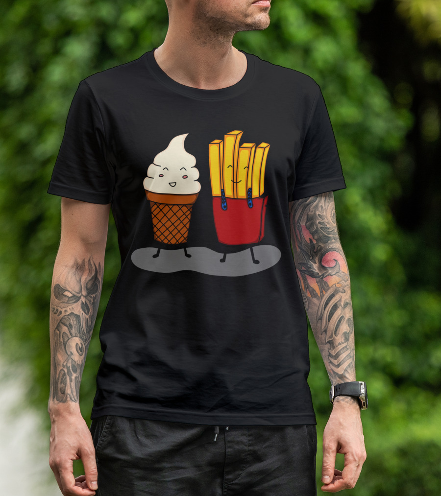 Fries And Ice Cream Joyful Friendship Duo T-Shirt