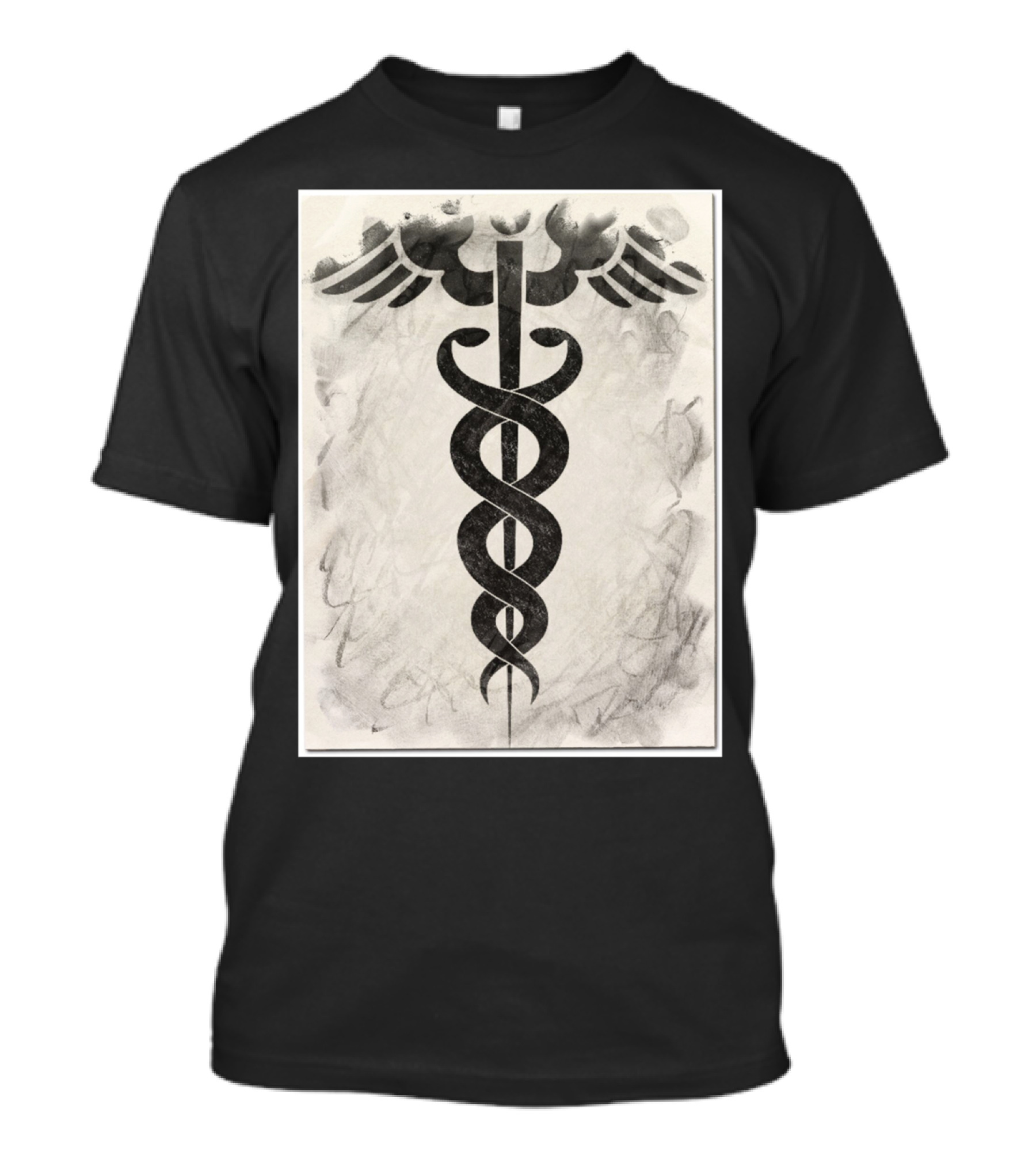 Caduceus Symbol With Winged Staff And Twisting Serpents T-Shirt