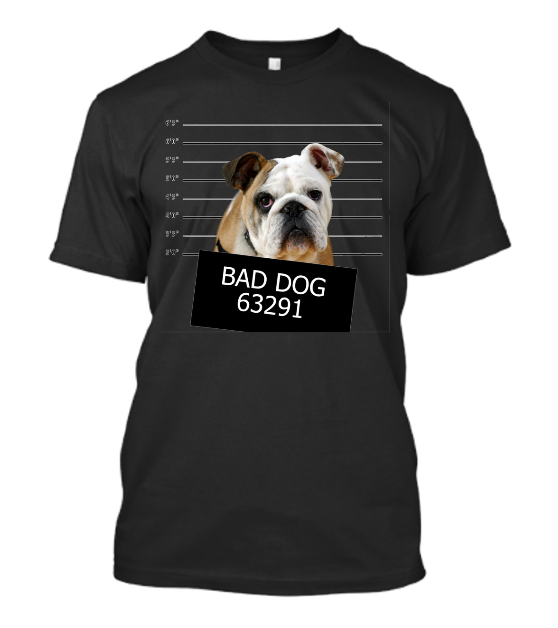 Bad Dog 63291 Bulldog Mugshot T-Shirt