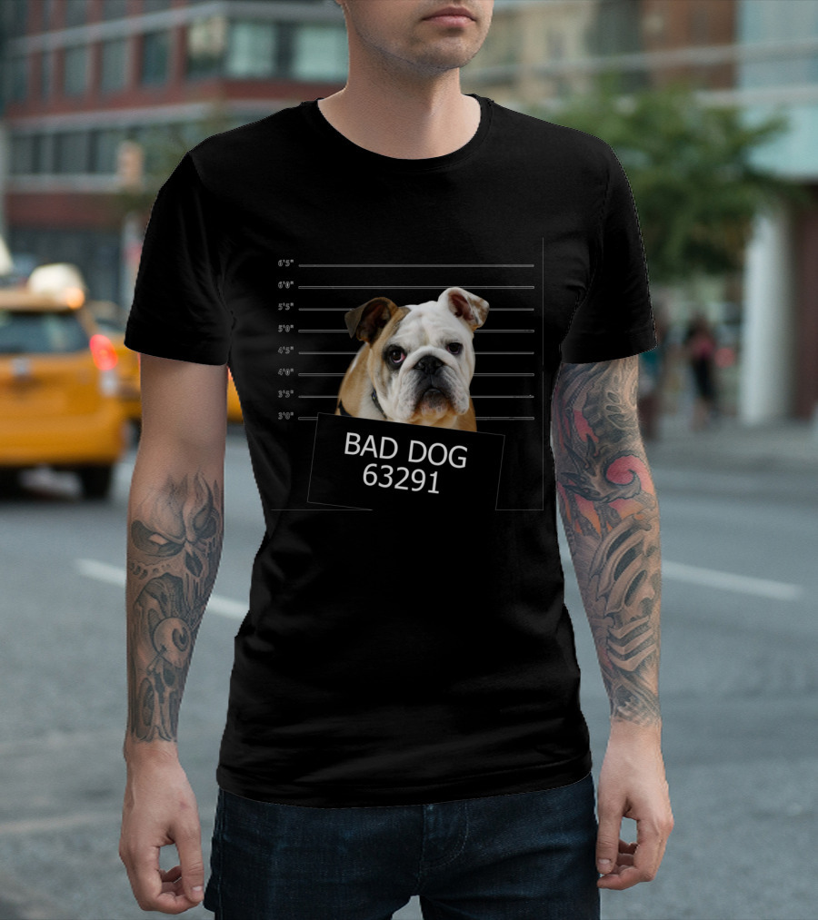 Bad Dog 63291 Bulldog Mugshot T-Shirt