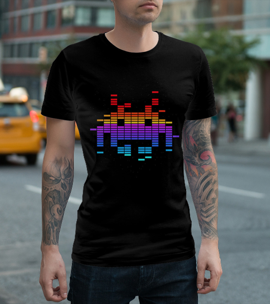 Space Invaders Equalizer Spectrum Classic Retro T-Shirt