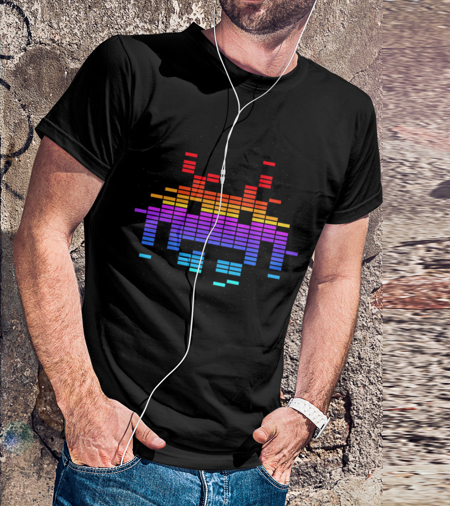 Space Invaders Equalizer Spectrum Classic Retro T-Shirt