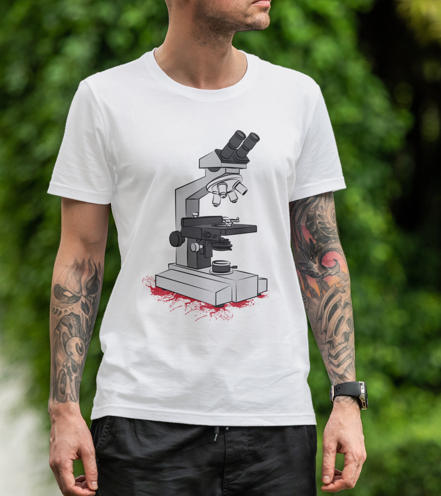 Optical Microscope On Splattered Background T-Shirt