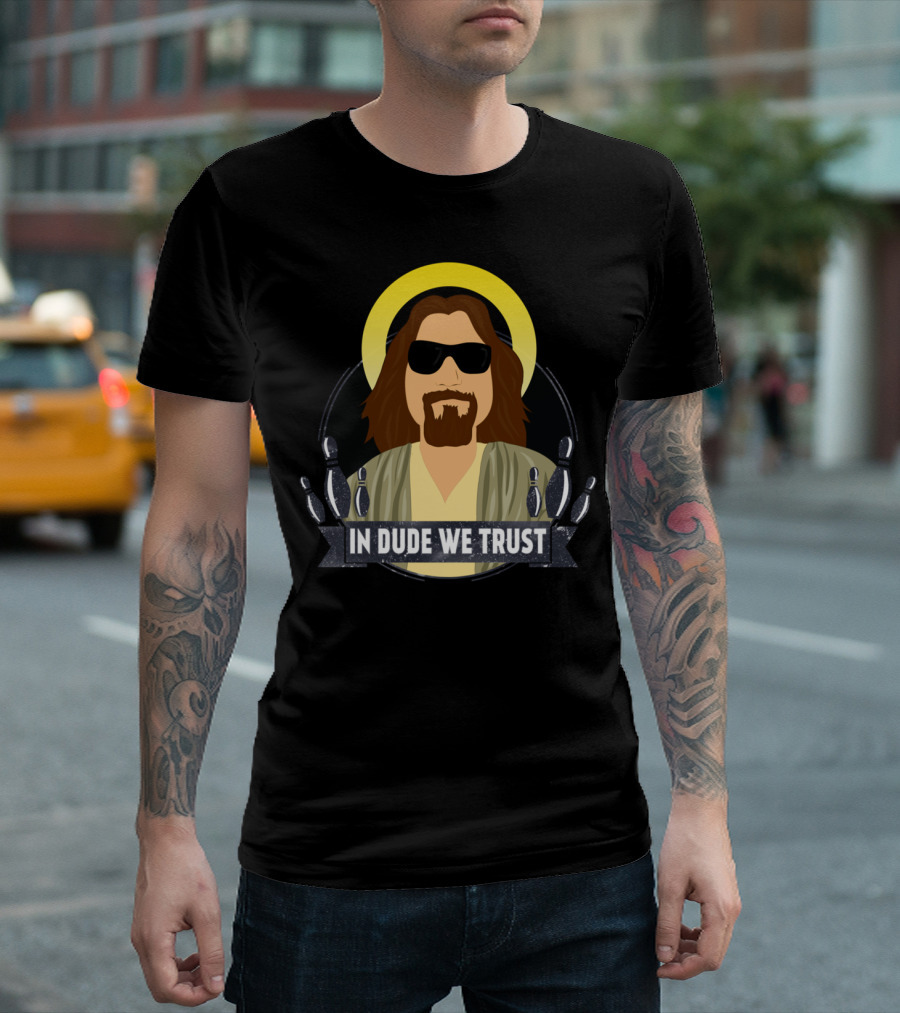In Dude We Trust Bowling Pins and Sunglasses T-Shirt