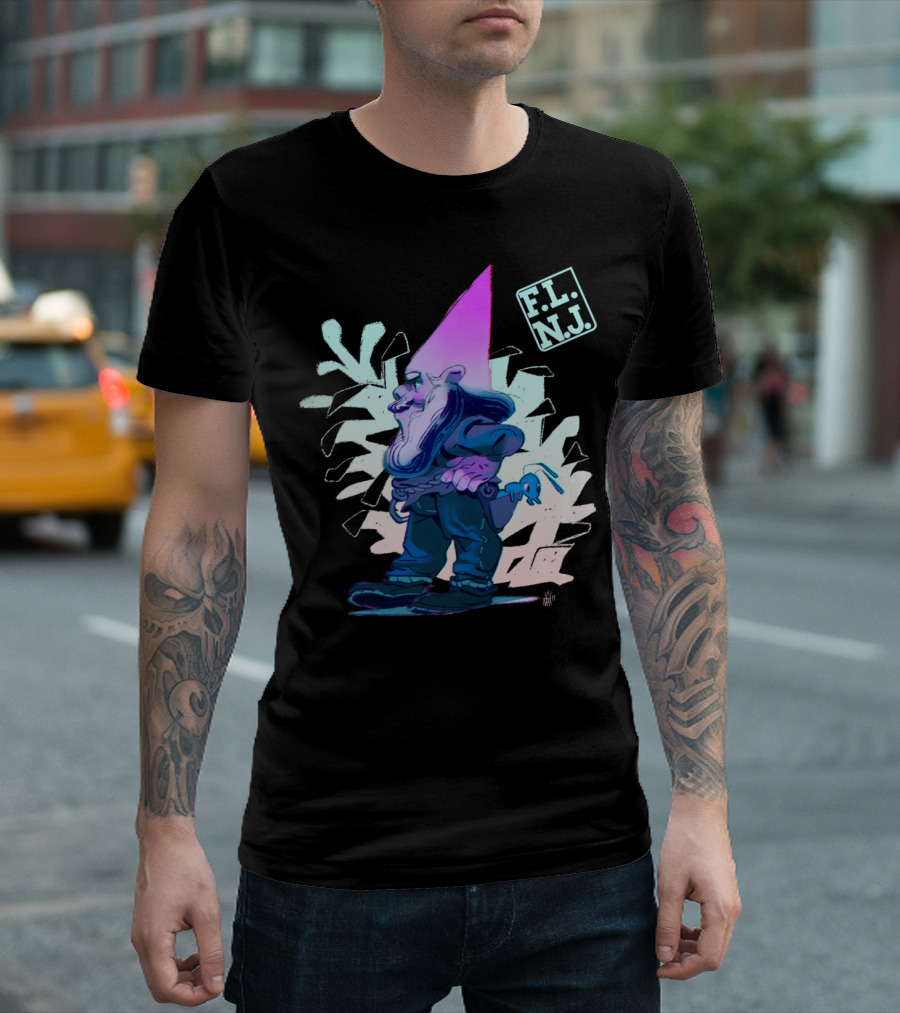 F.L.N.J. Front De Liberation Des Nains De Jardin Psychedelic Gnome T-Shirt