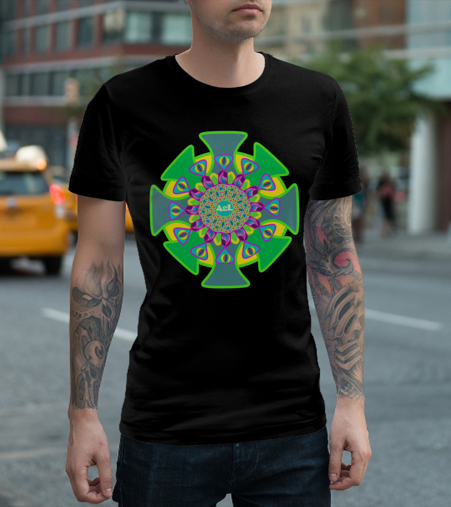 Mandala Purple A&L Green Arrows and Petals T-Shirt