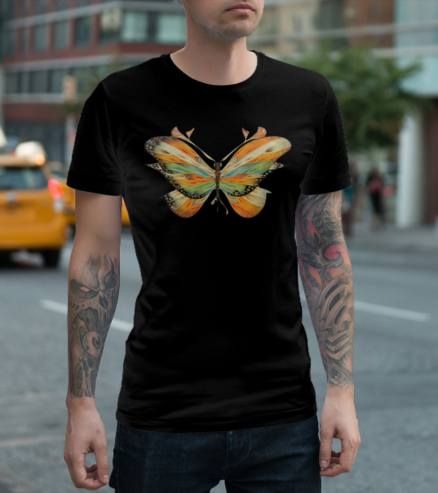 Colorful Butterfly Wings Artistic Vibrant Hues T-Shirt