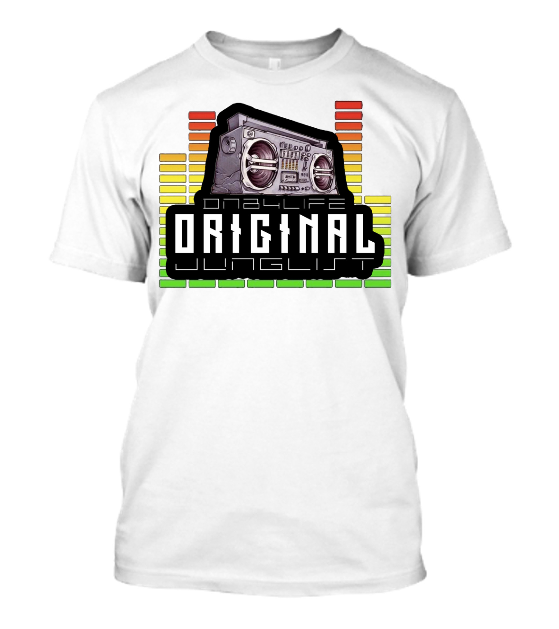 ORIGINAL Junglist Only4life Boombox Icon And Equalizer Bars T-Shirt