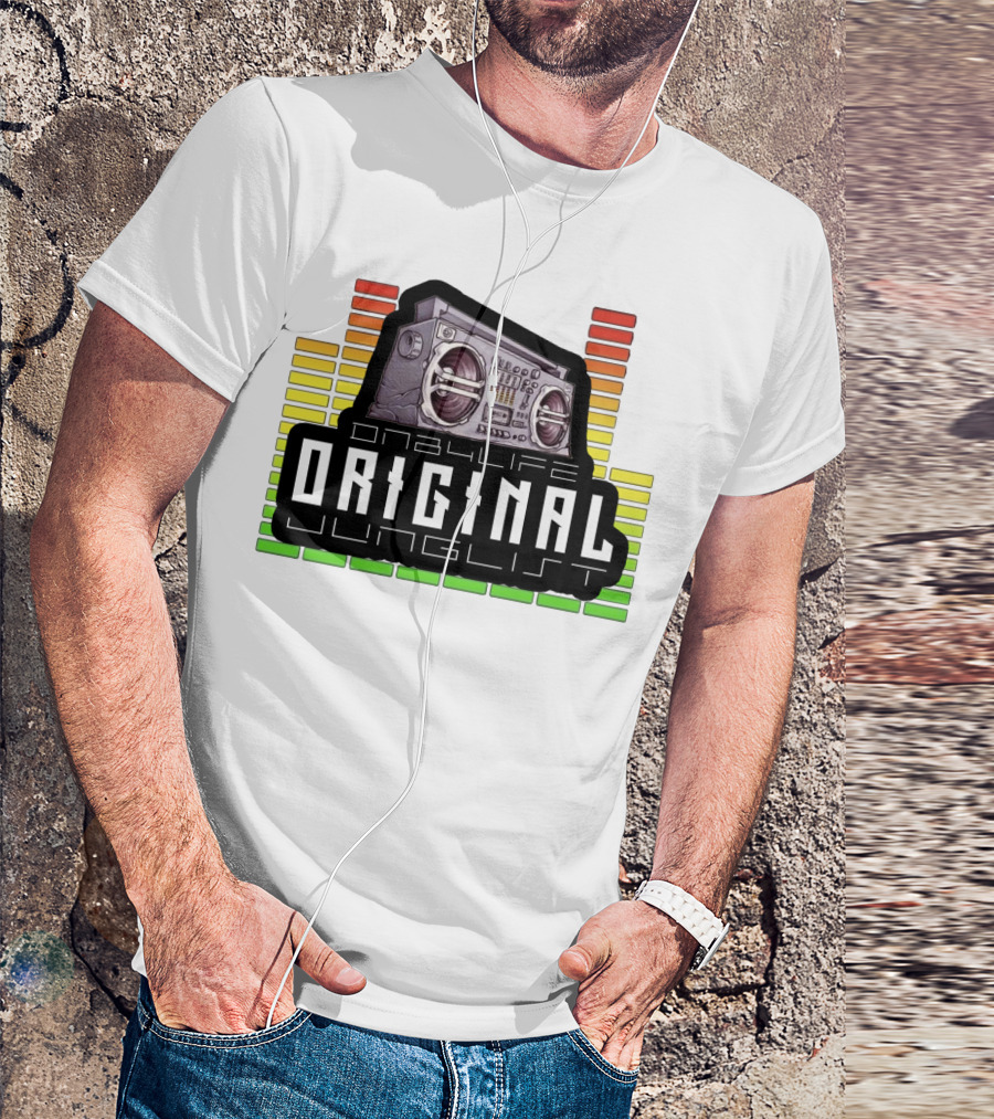 ORIGINAL Junglist Only4life Boombox Icon And Equalizer Bars T-Shirt