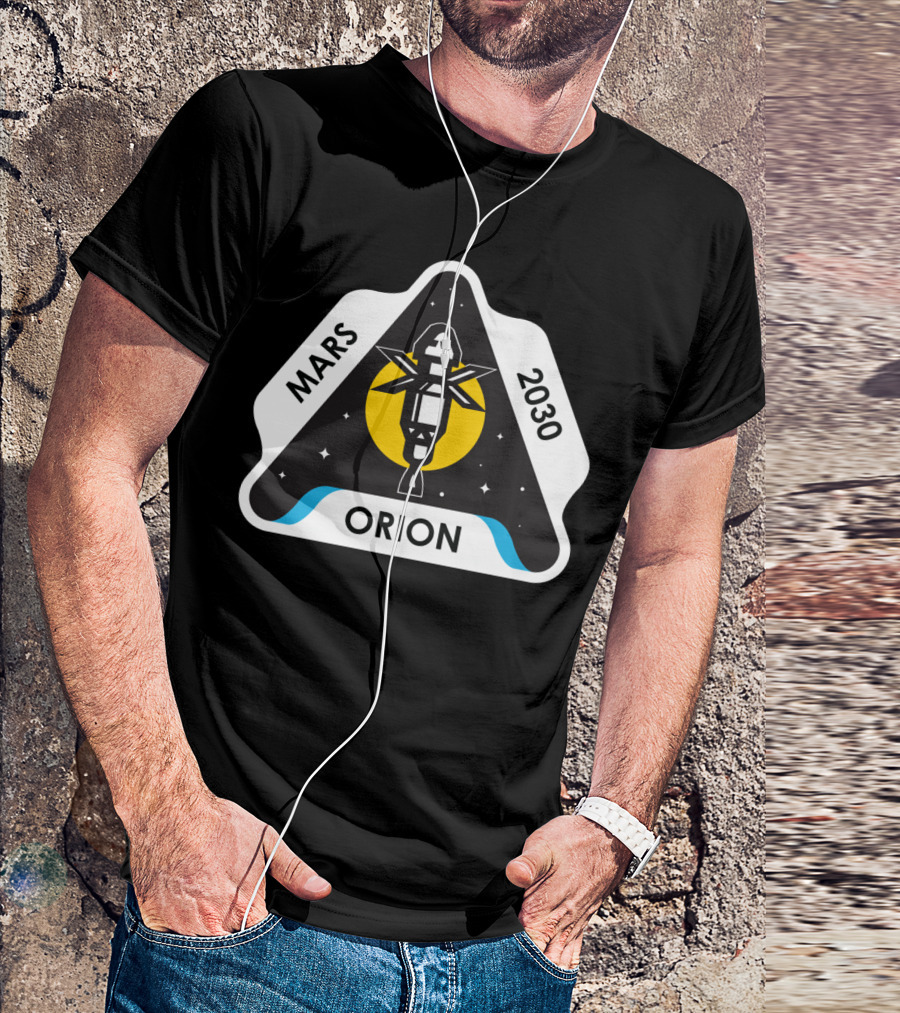 Mars 2030 Orion Patch With Rocket And Stars T-Shirt