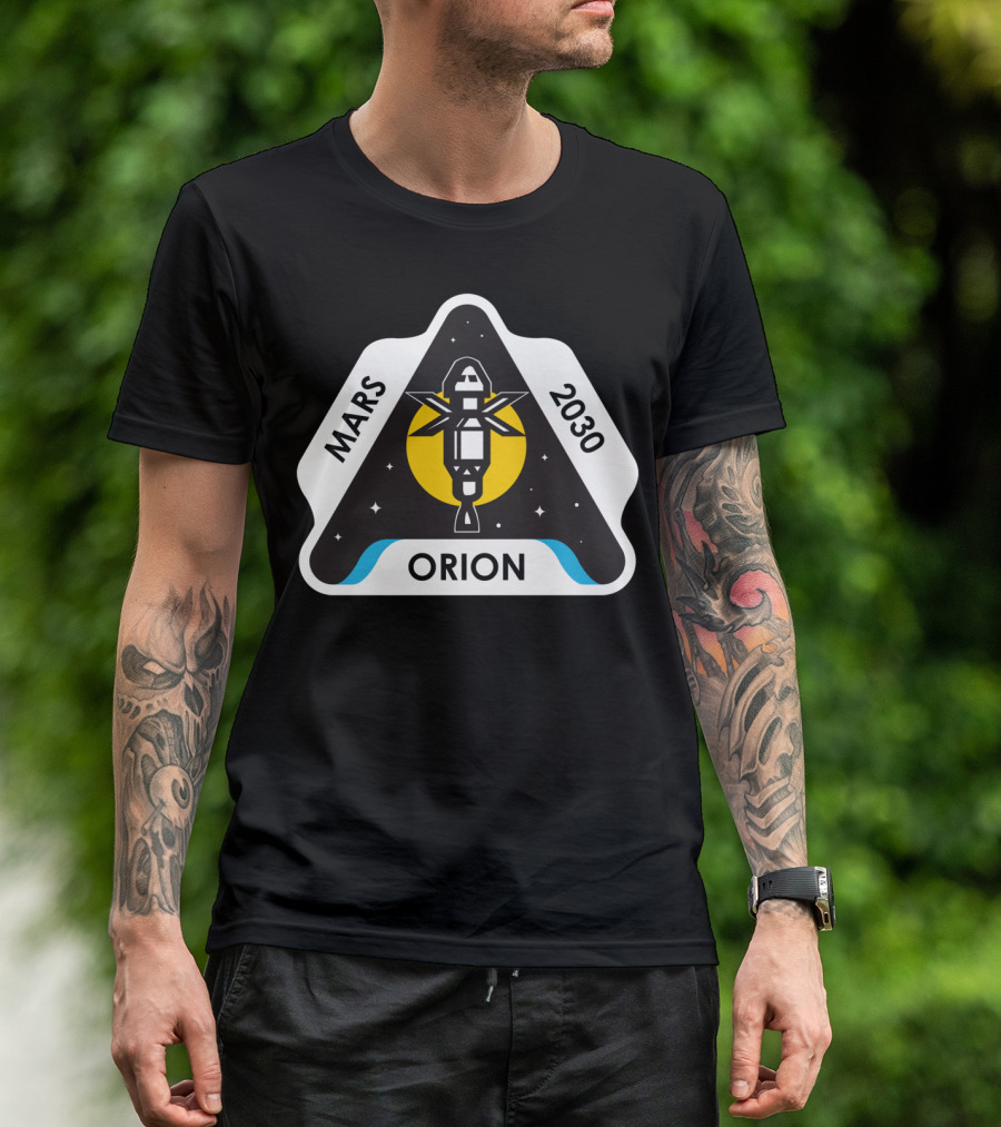 Mars 2030 Orion Patch With Rocket And Stars T-Shirt