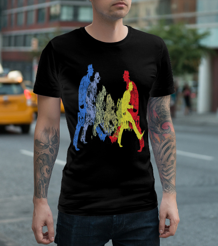 In Hurry Silhouette Trio Multi-Color Movement T-Shirt