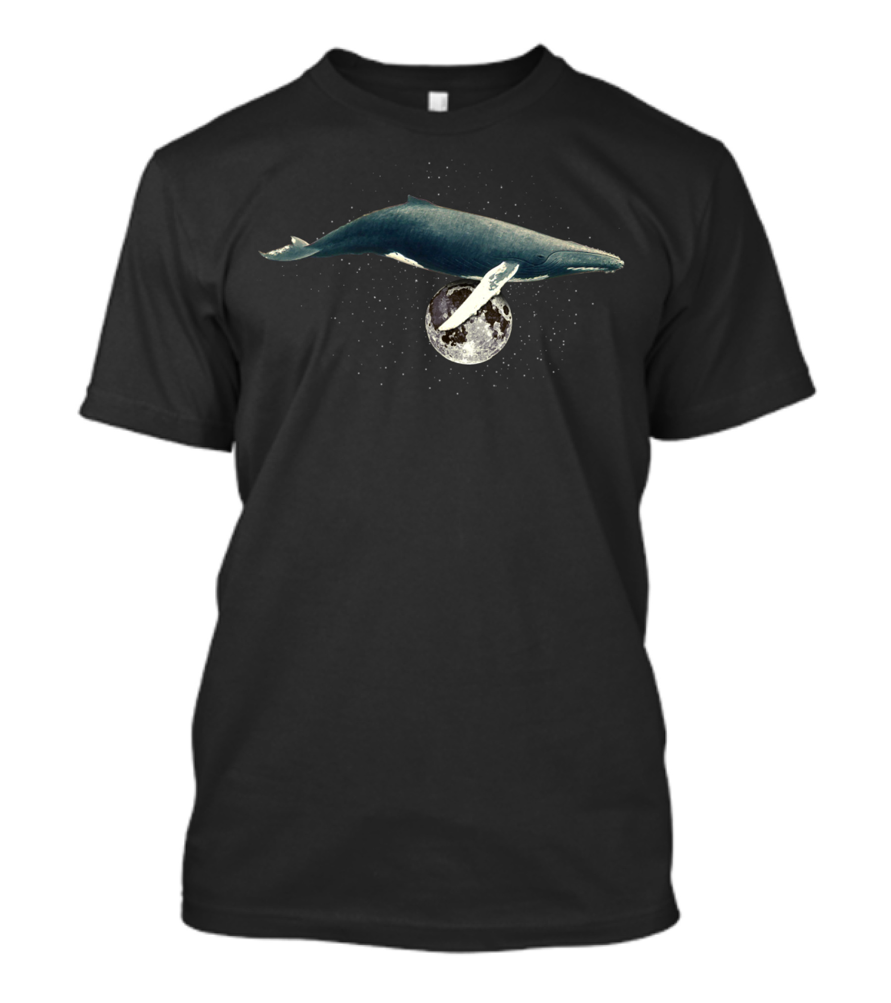 Whale Gliding Over The Starry Moon T-Shirt