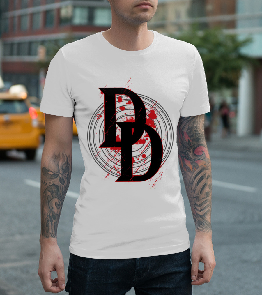 Daredevil DD Red Splatter Logo Circle T-Shirt