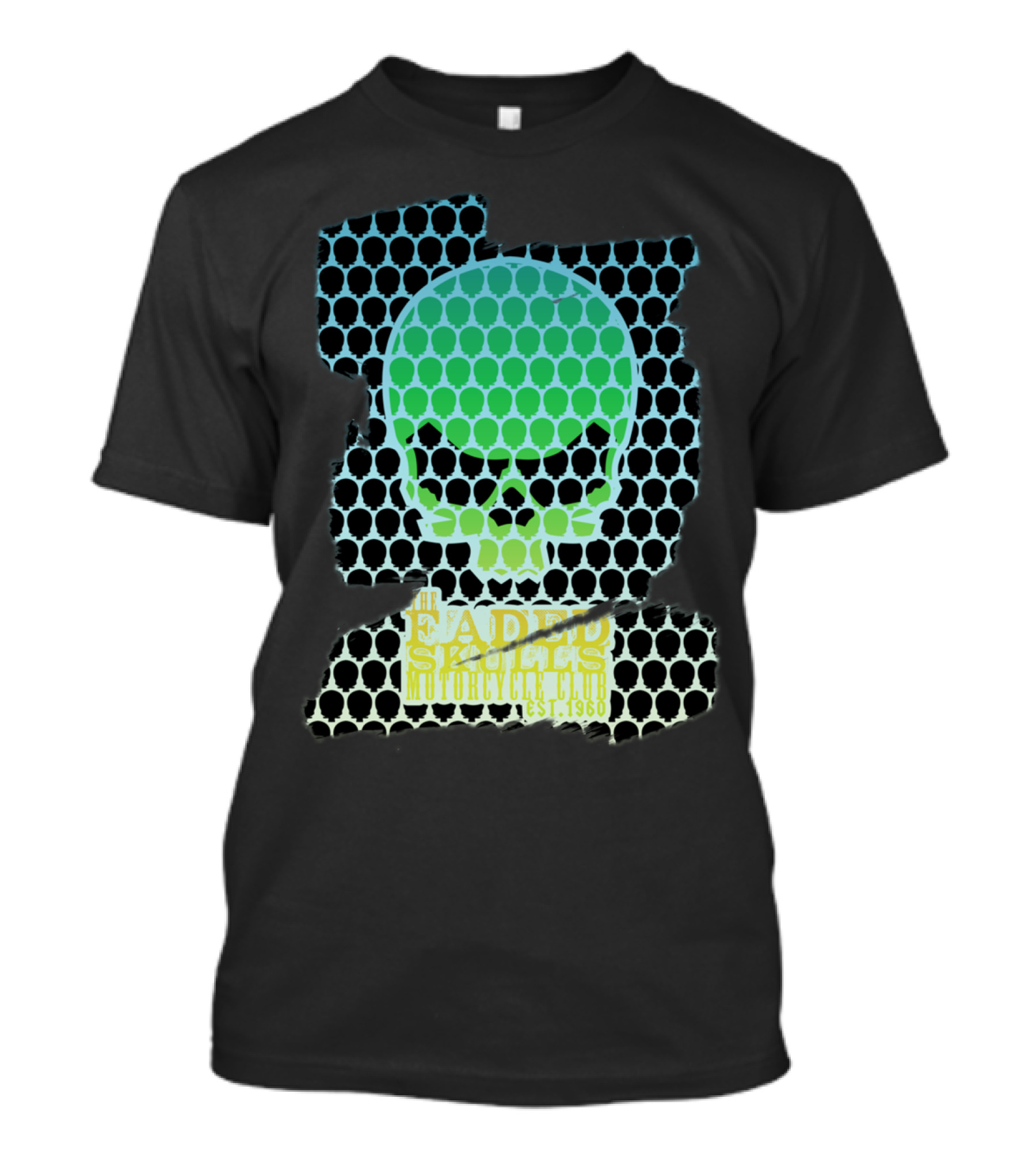 Faded Skulls Motorcycle Club Est. 1969 Retro Skull T-Shirt