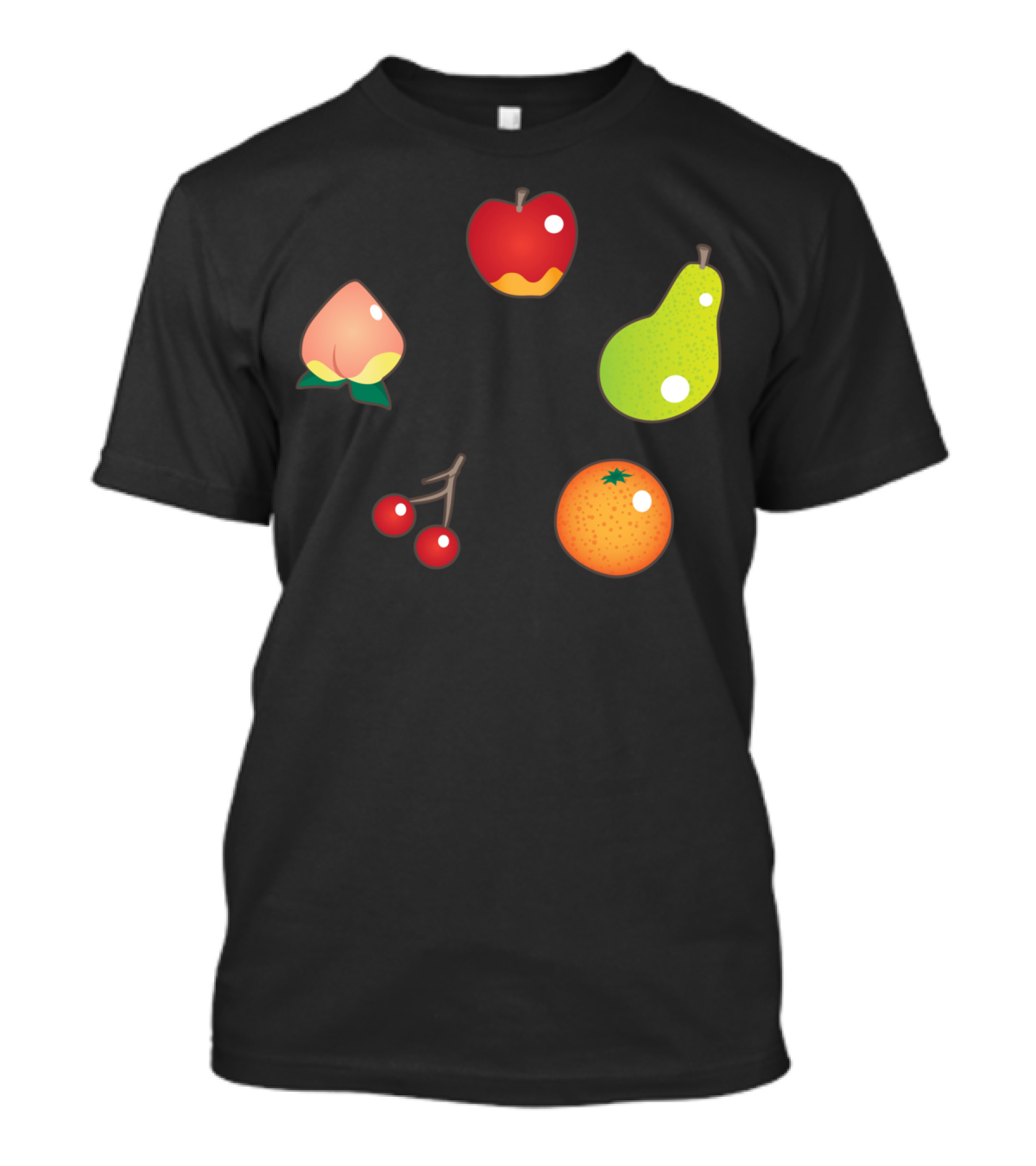 Fruit-Themed Basketball Illustrations: Apple, Peach, Pear, Orange, Cherry T-Shirt