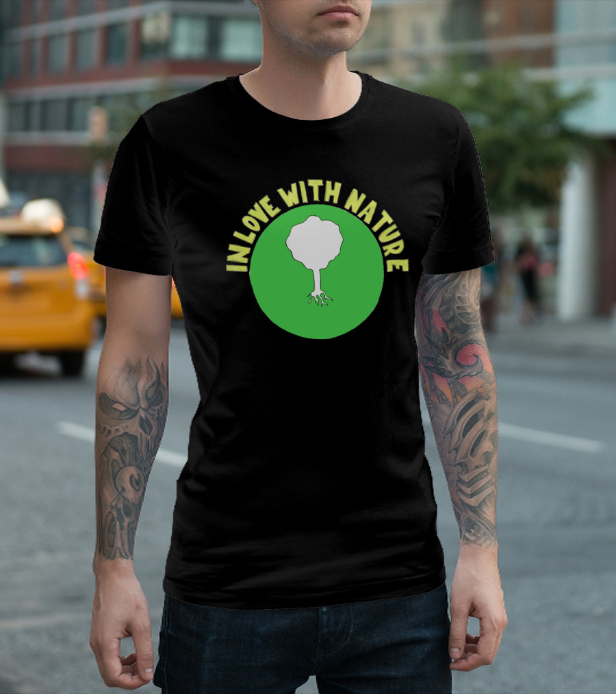 In Love With Nature Tree Emblem Green Circle T-Shirt