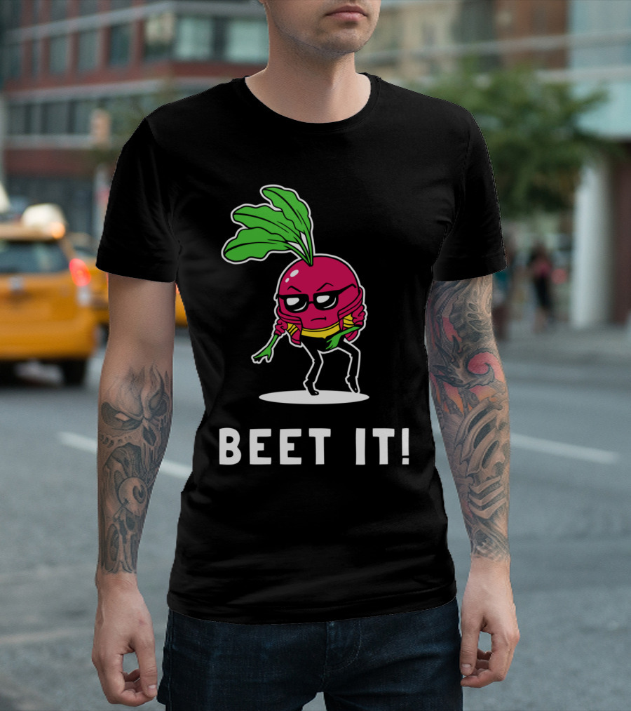 BEET IT Cool Cartoon Beet With Sunglasses And Jacket T-Shirt