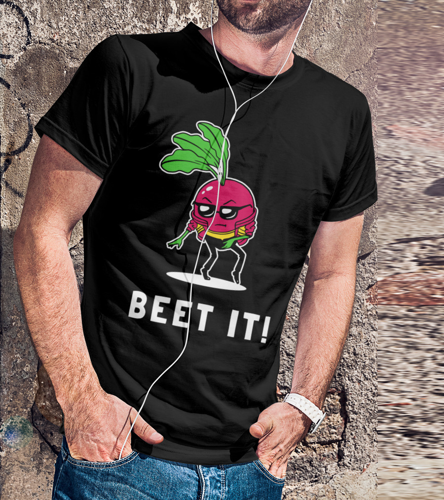 BEET IT Cool Cartoon Beet With Sunglasses And Jacket T-Shirt