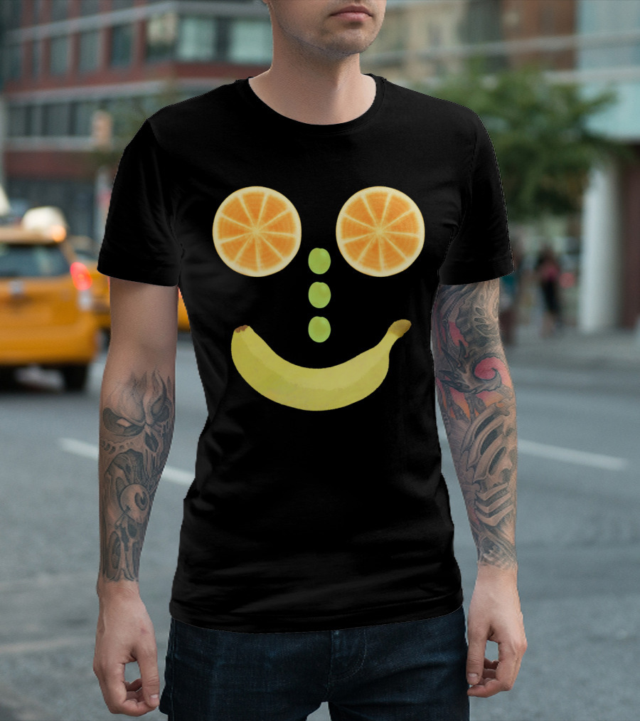 Fruit Face Sfs Grapes Orange Banana Smiley T-Shirt