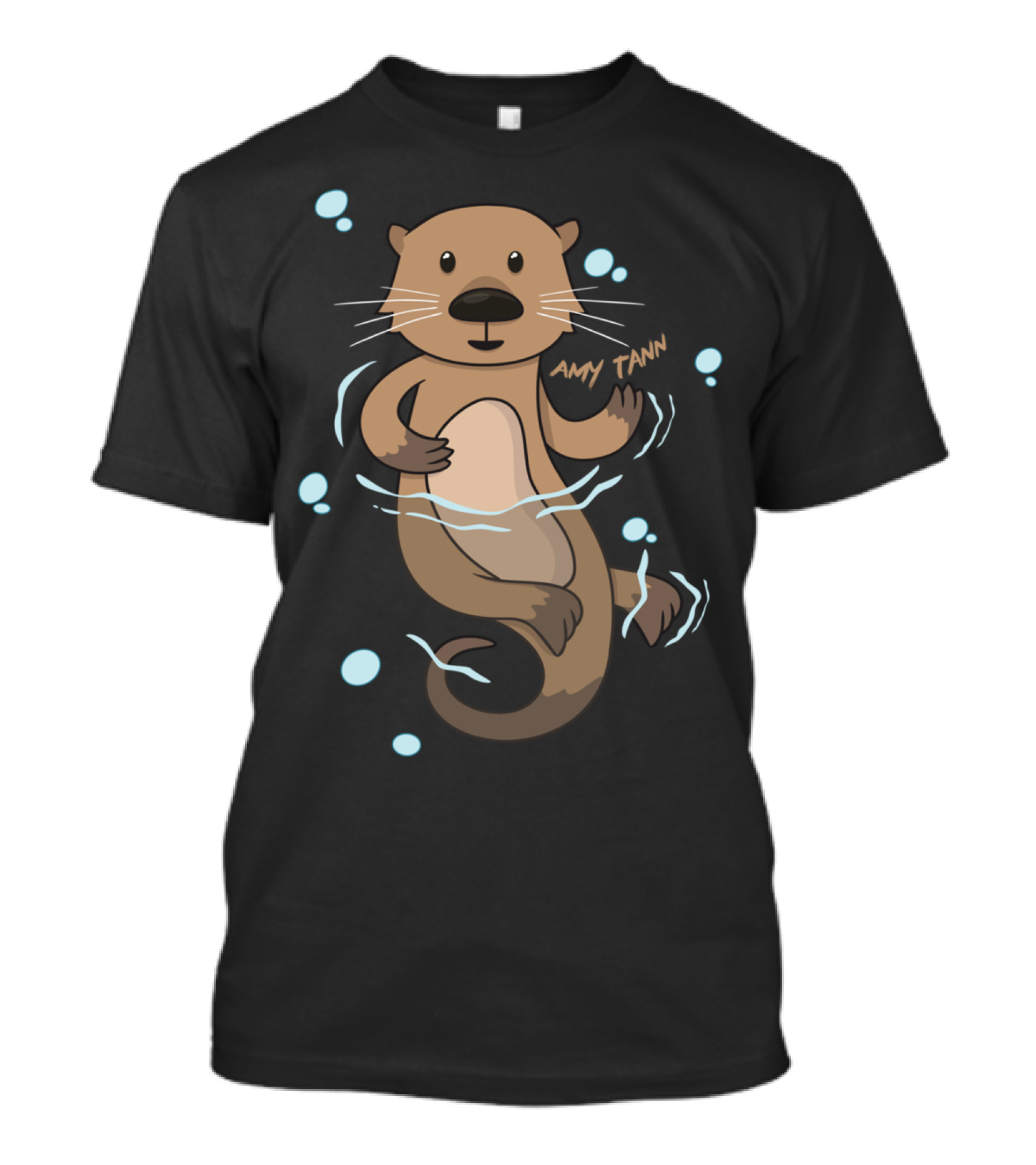 Otter Floating With Bubbles By Amy Tann T-Shirt