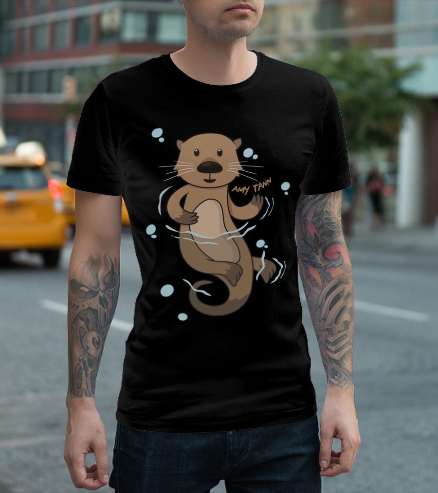 Otter Floating With Bubbles By Amy Tann T-Shirt