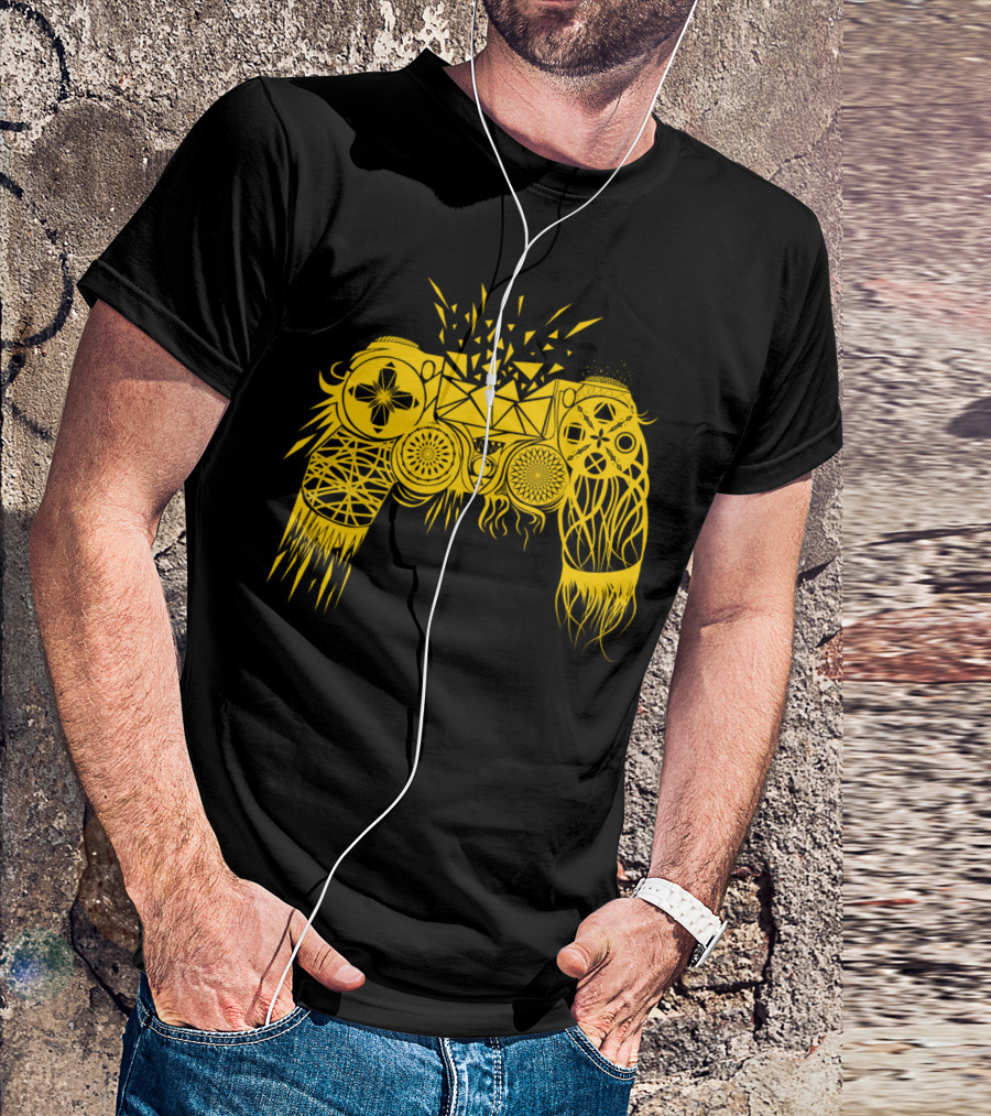 Out Of Controller Geometric Gamepad Explosion T-Shirt