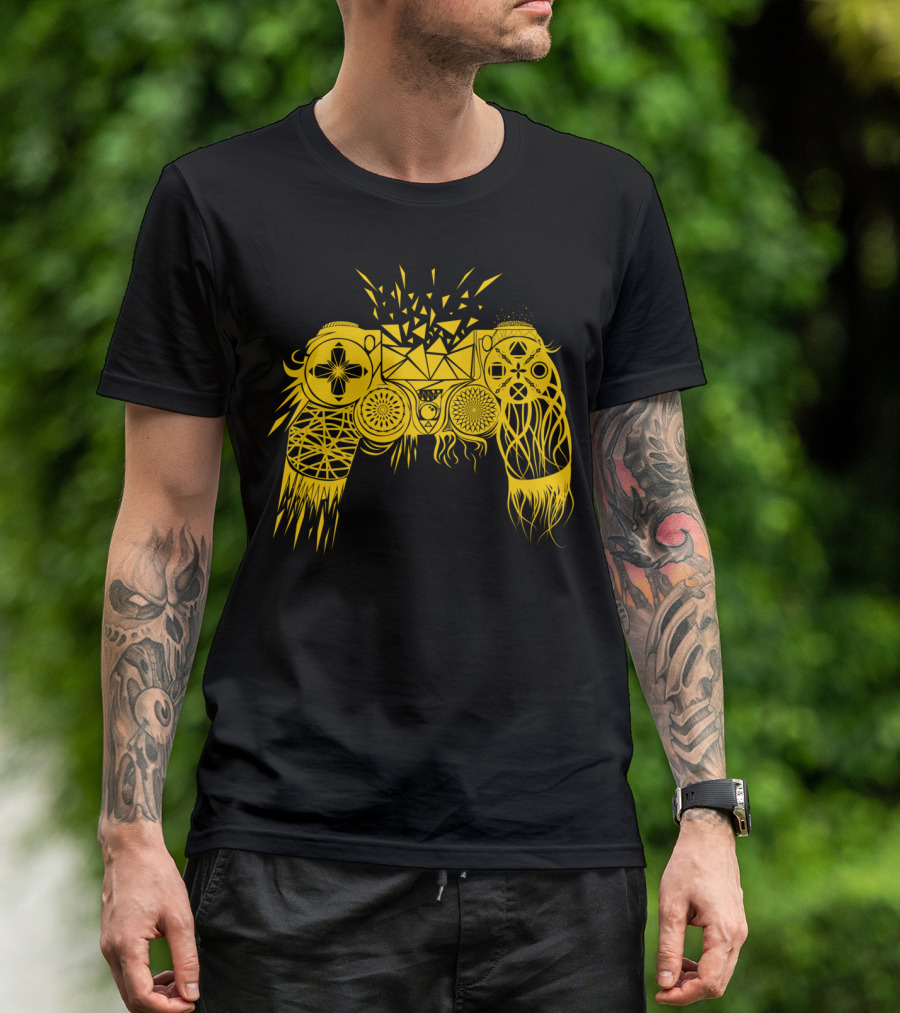 Out Of Controller Geometric Gamepad Explosion T-Shirt