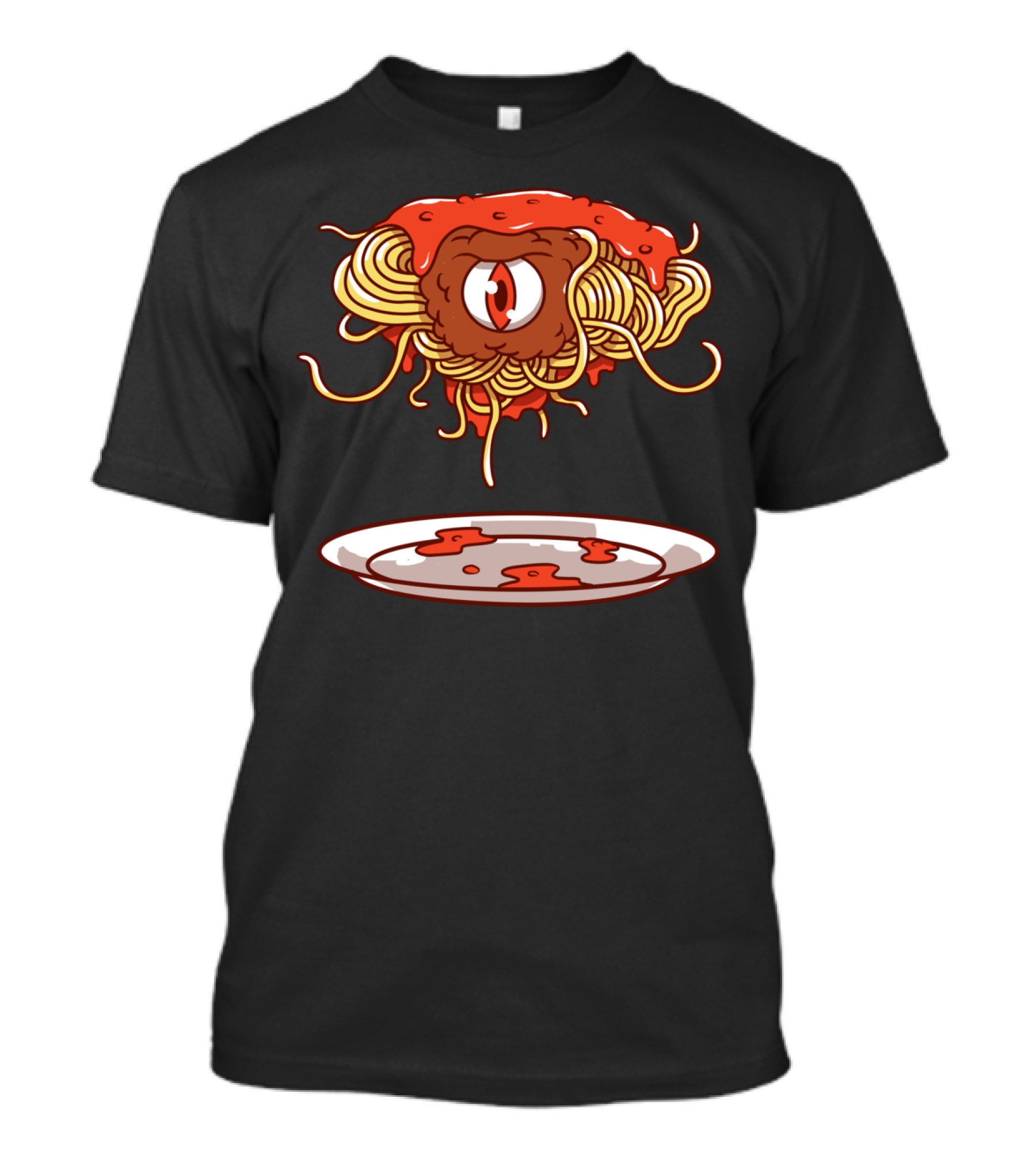 Flying Spaghetti Monster Eyeball Pasta Plate T-Shirt