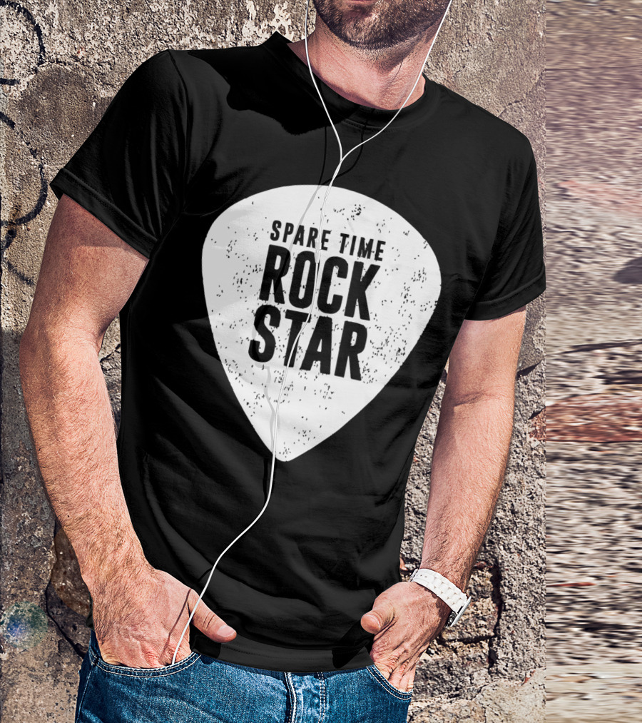 Spare Time Rockstar Guitar Player Pick T-Shirt