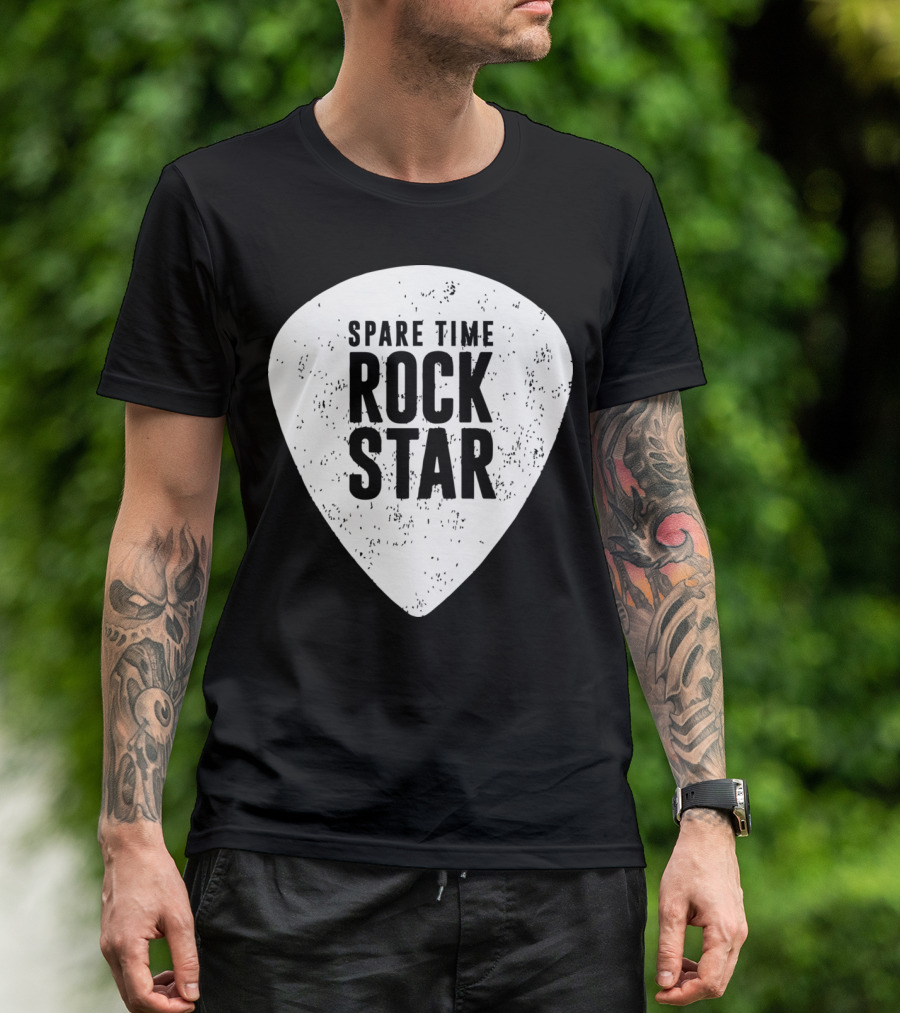 Spare Time Rockstar Guitar Player Pick T-Shirt