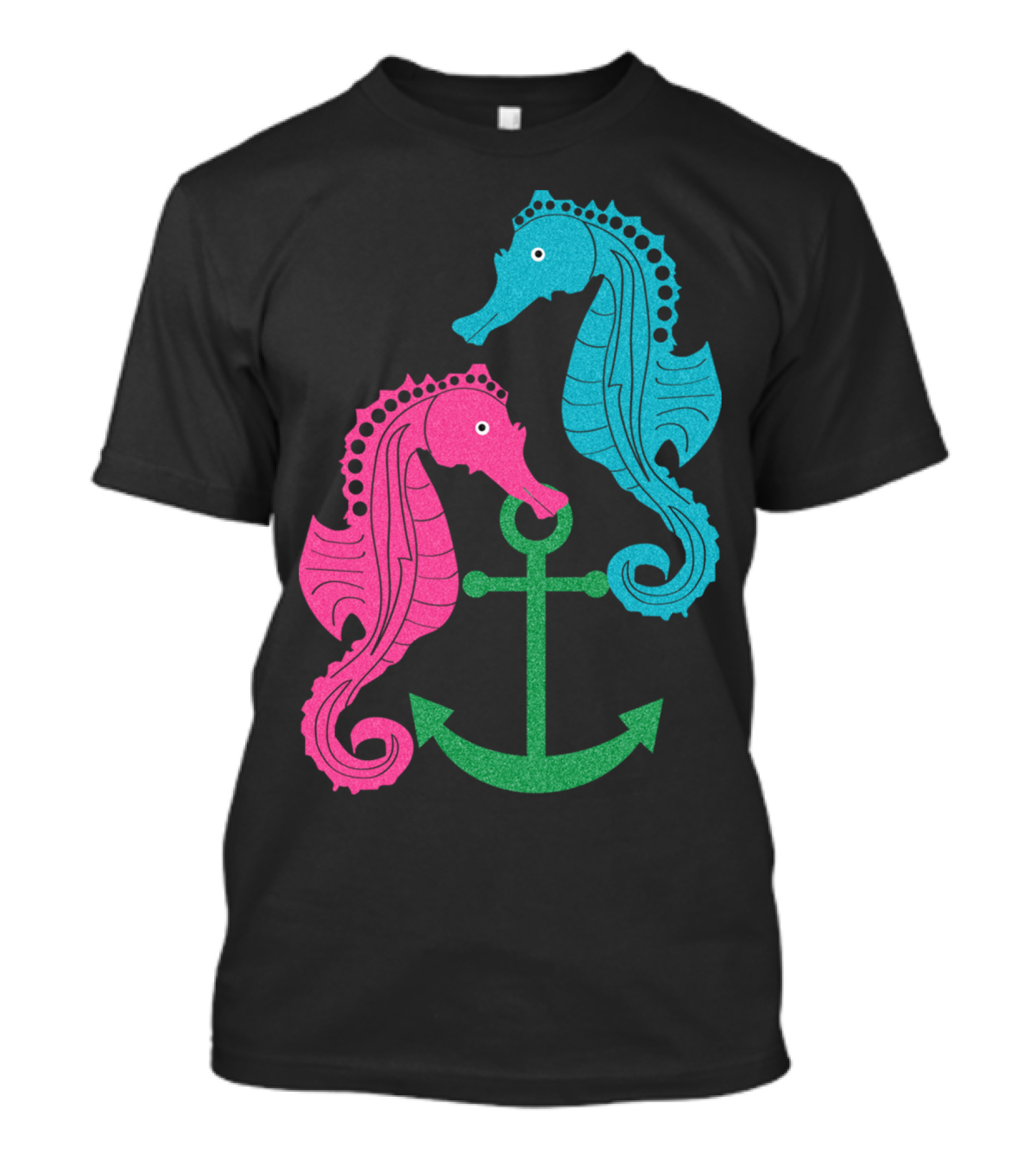 Sparkle Seahorses Anchored Nautical Duo T-Shirt