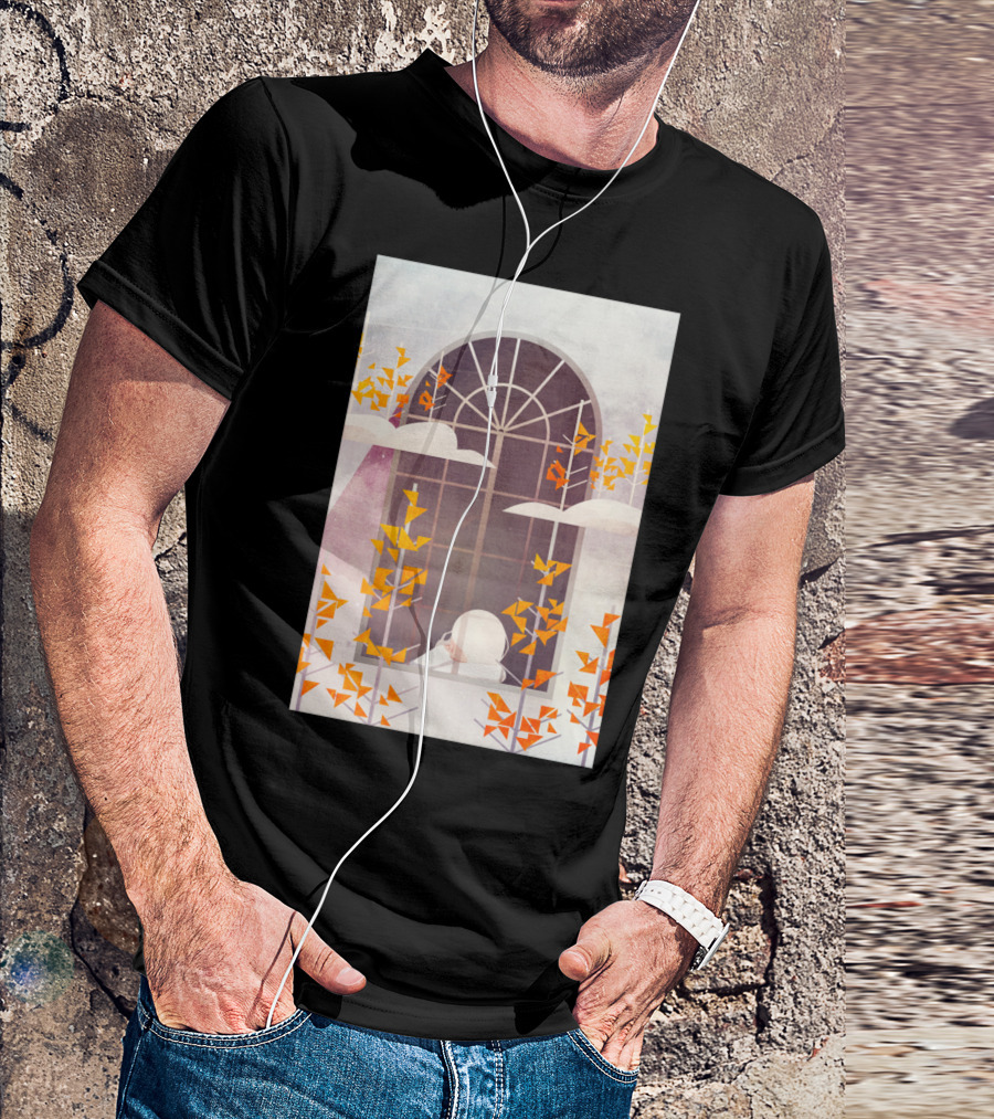 Outside The Window Autumn Leaves And Clouds T-Shirt