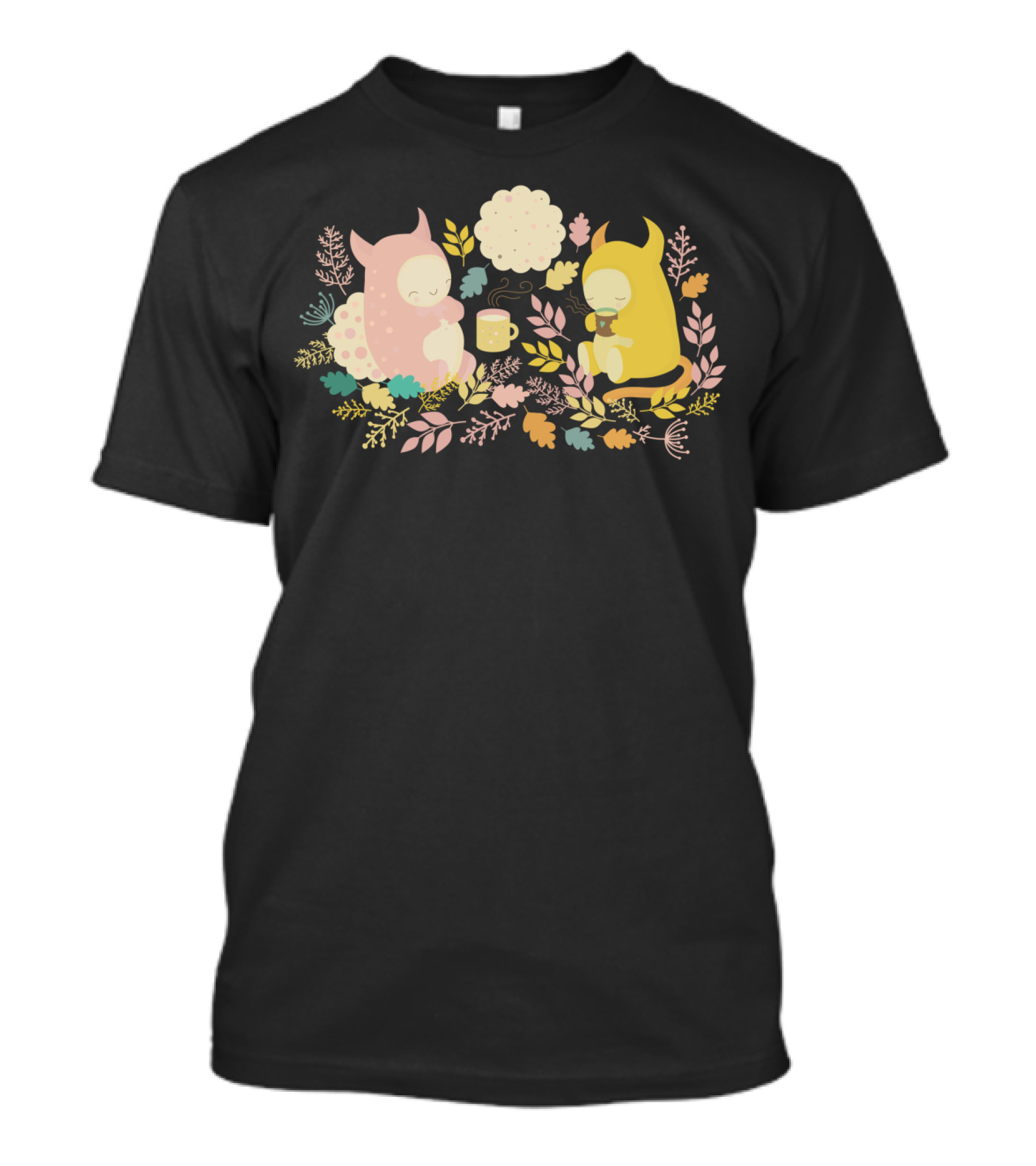 Fairytale Cozy Creature Tea Gathering Among Whimsical Foliage T-Shirt