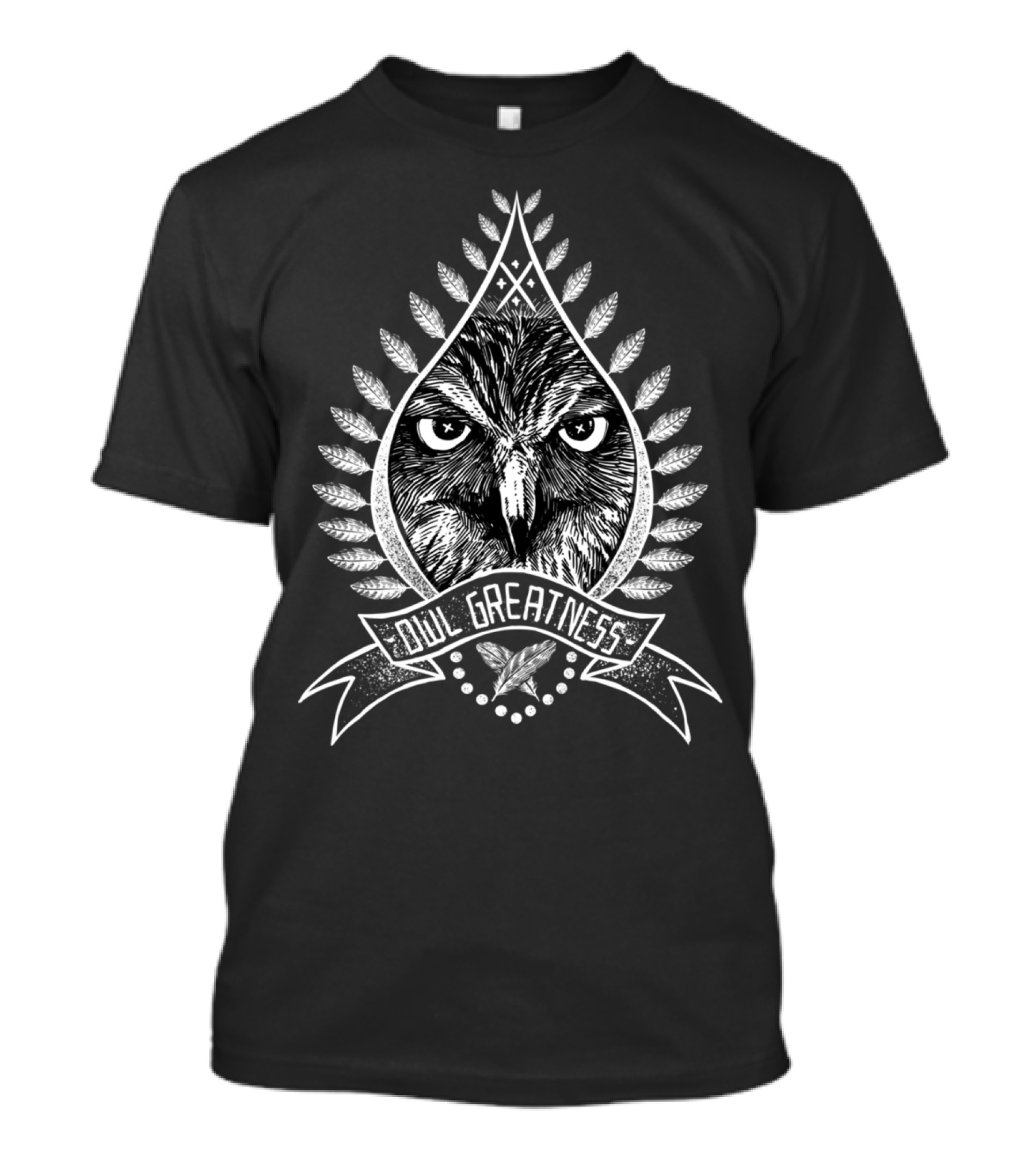 Owl Greatness Intricate Feather T-Shirt