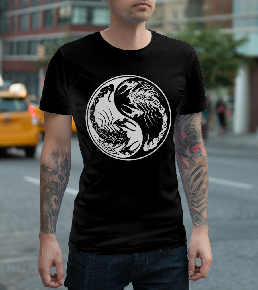 White Black Scorpions Yin Yang T-Shirt