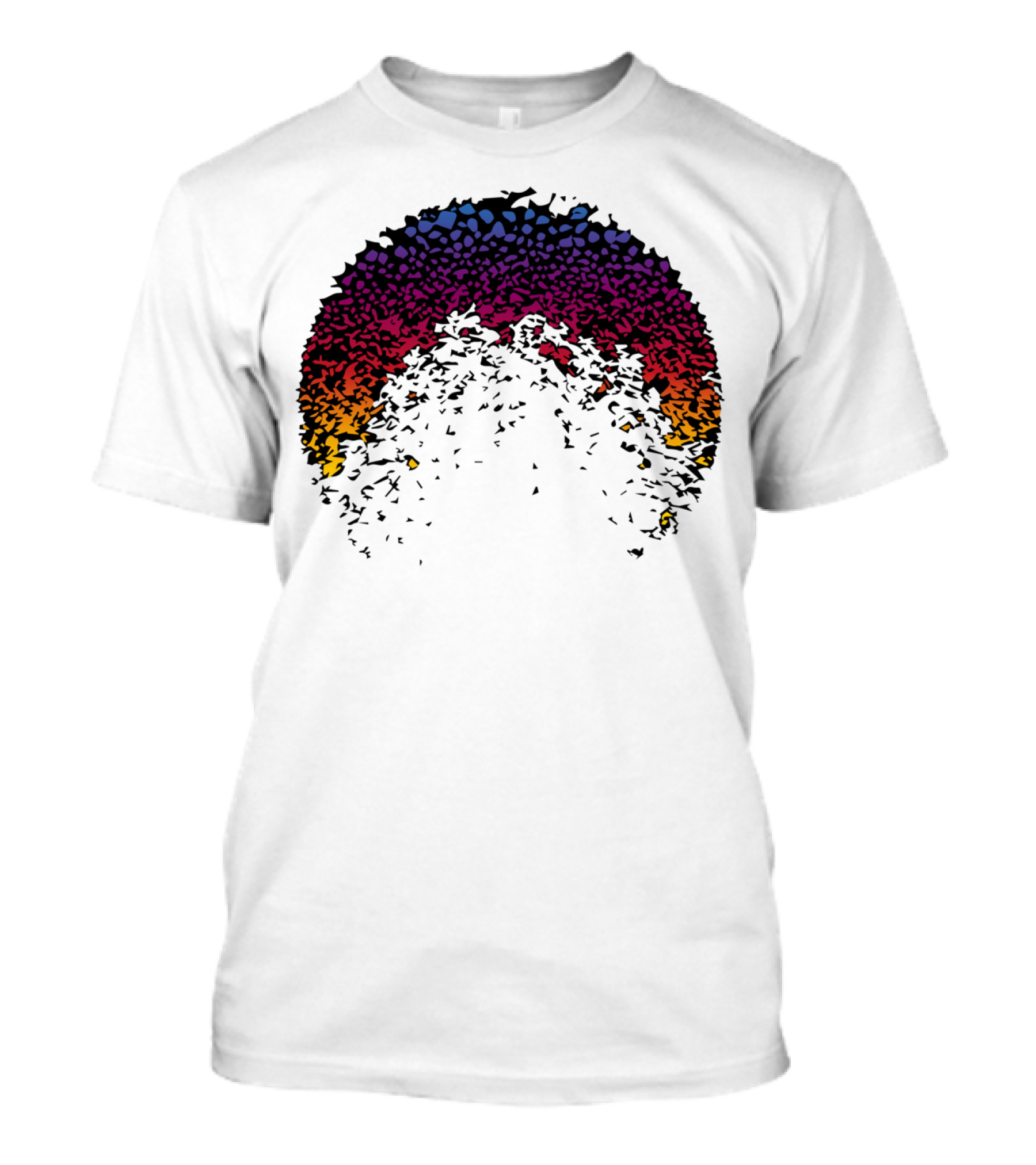 Colorful Scattered Half Moon Rising Geometric Sunset T-Shirt