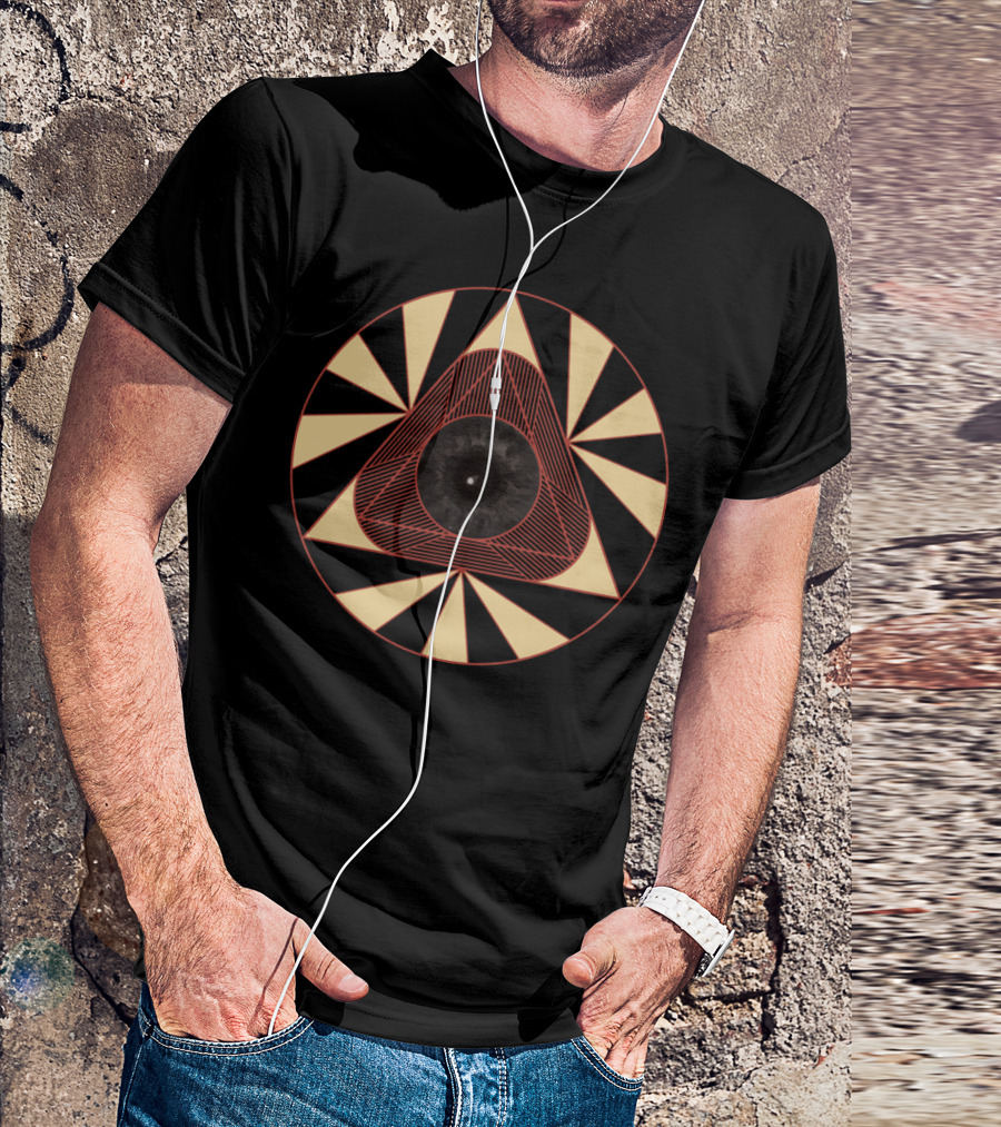 All Seeing Eye Illuminati Triangle Geometric T-Shirt