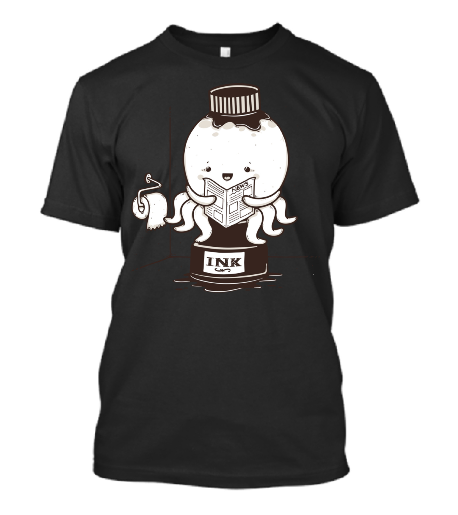 Ink Refill Octopus Reading News T-Shirt