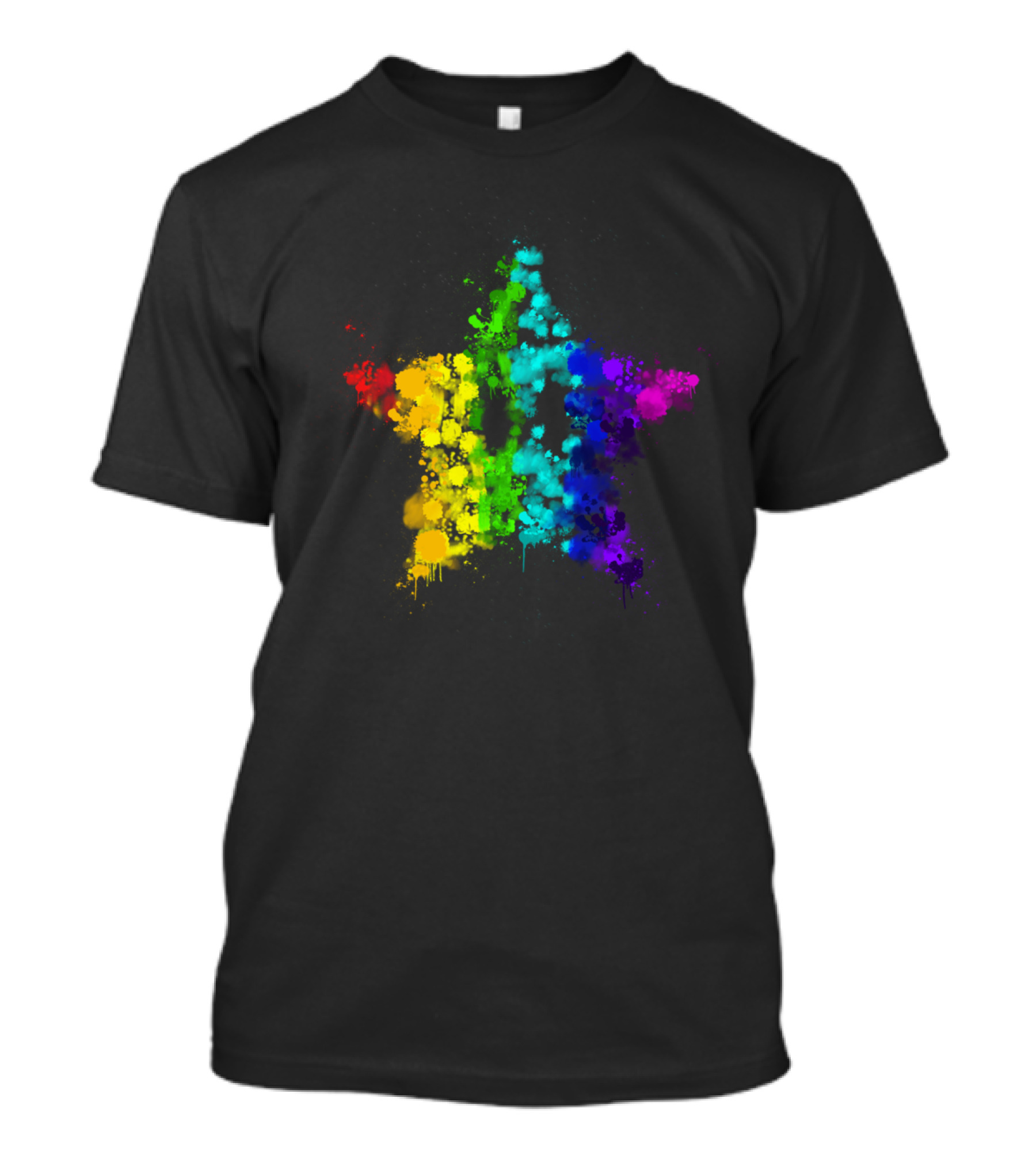 Graffiti Rainbow Splatter Star T-Shirt