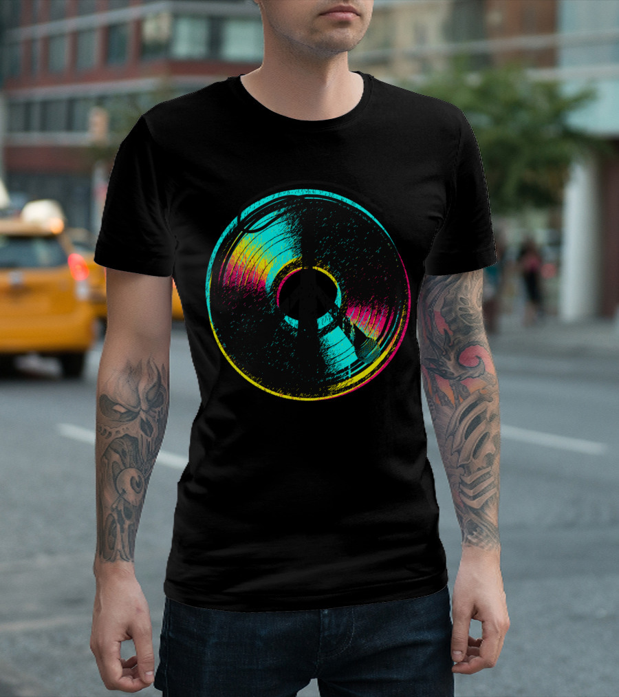 Peace Vinyl Record Colors and Music T-Shirt