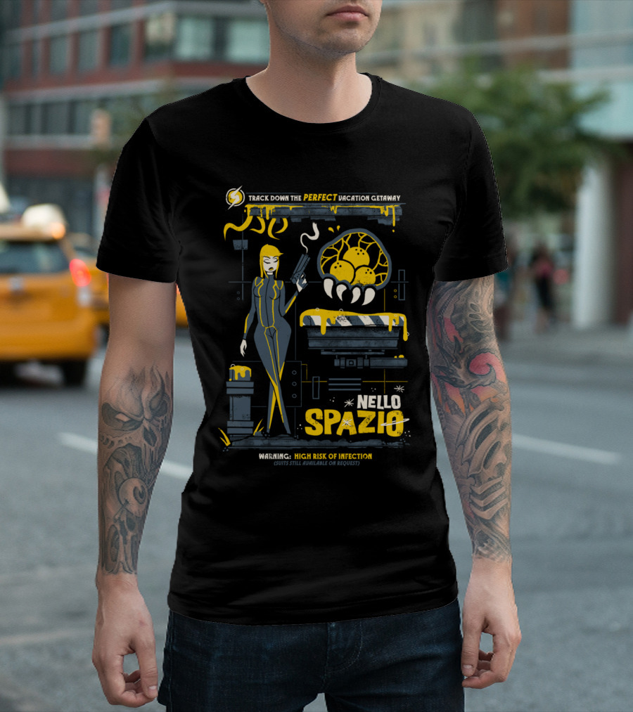 Track Down The Perfect Vacation Getaway Nello Spazio Warning High Risk Of Infection T-Shirt