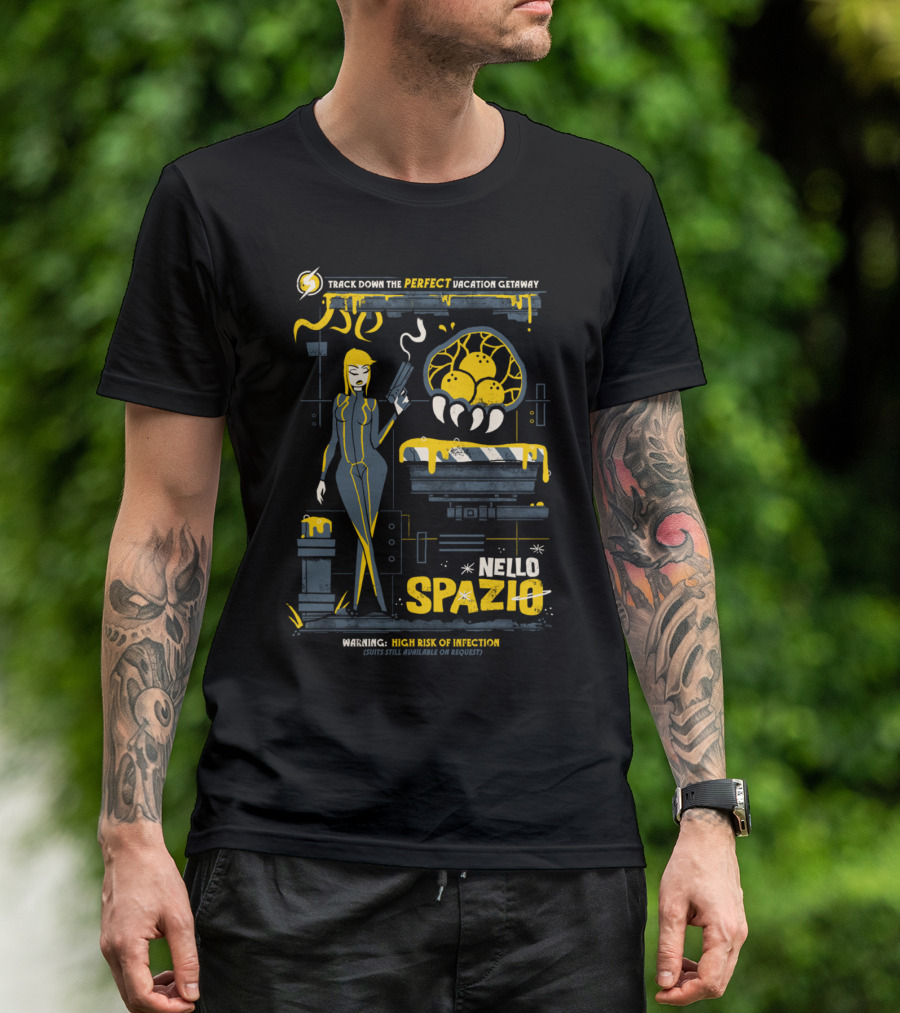 Track Down The Perfect Vacation Getaway Nello Spazio Warning High Risk Of Infection T-Shirt