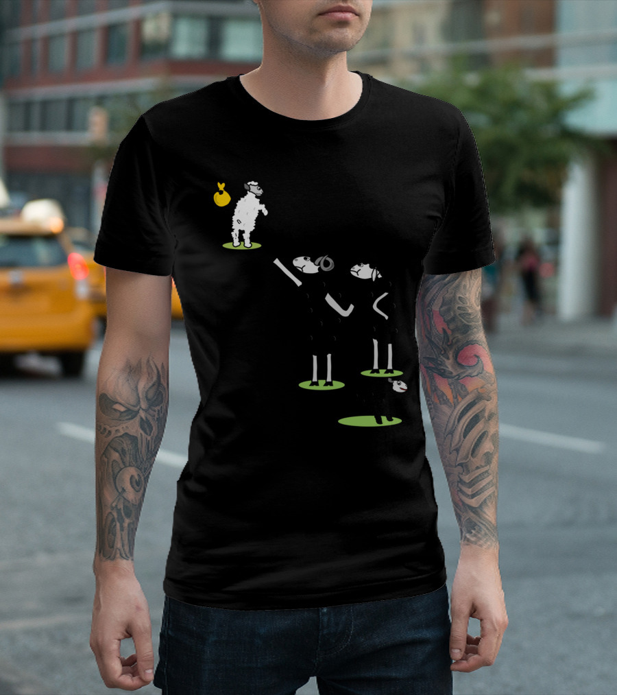 Rebel White Sheep Leaving Black Sheep Family Scene T-Shirt